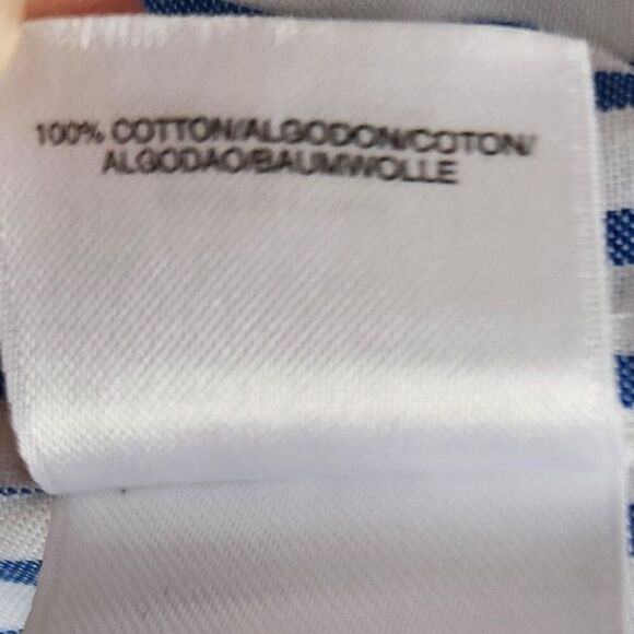 Women's Sleeveless Button Down Shirt | Cotton Collar Stripes | Jones New York S - Picture 6 of 7